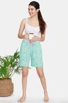 Zivame Her World Knit Cotton Shorts - Ice Green — thumbnail 4