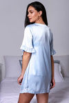 Zivame Satin Chic Polyester Robe - Blue — thumbnail 2