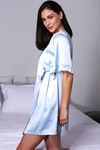 Zivame Satin Chic Polyester Robe - Blue — thumbnail 3