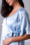 Zivame Satin Chic Polyester Robe - Blue — thumbnail 5