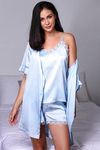 Zivame Satin Chic Polyester Robe - Blue — thumbnail 6
