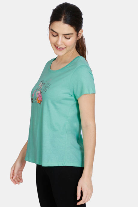 Zivame Her World Cotton Top -Aruba Blue — image 2