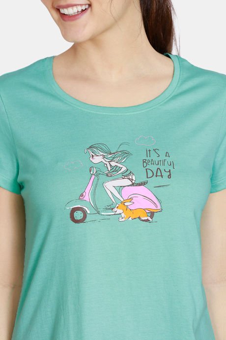 Zivame Her World Cotton Top -Aruba Blue — image 5