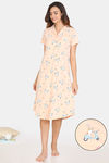Zivame Her World Cotton Mid Length Nightdress - Bellini — thumbnail 1