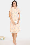 Zivame Her World Cotton Mid Length Nightdress - Bellini — thumbnail 4