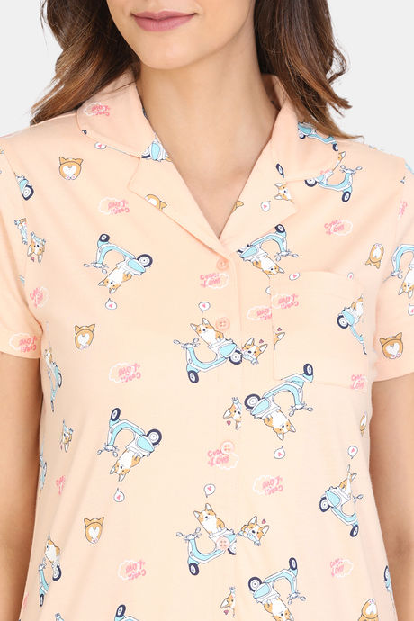 Zivame Her World Cotton Mid Length Nightdress - Bellini — image 5