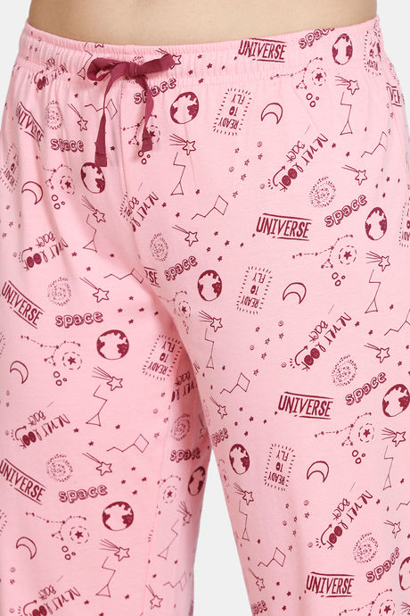 Zivame Galaxy Print Cotton Pyjama Set - Candy Pink — image 6