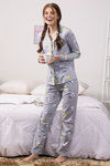 Zivame Knit Cotton Pyjama Set - Grey — thumbnail 5
