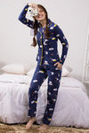 Zivame Knit Cotton Pyjama Set - Navy — thumbnail 5