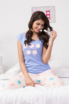 Zivame Pretty Pig Knit Cotton Pyjama Set- Blue N Pink — thumbnail 3