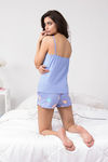 Zivame Pretty Pig Knit Cotton Shorts Set- Blue — thumbnail 4