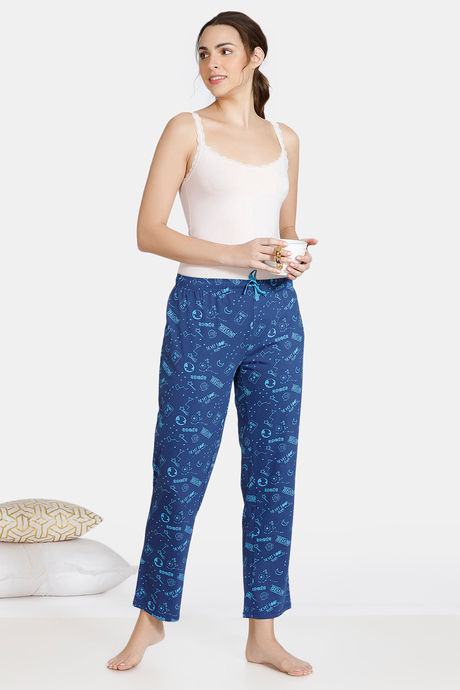 Zivame Galaxy Print Cotton Pyjama - Navy Peony — image 4