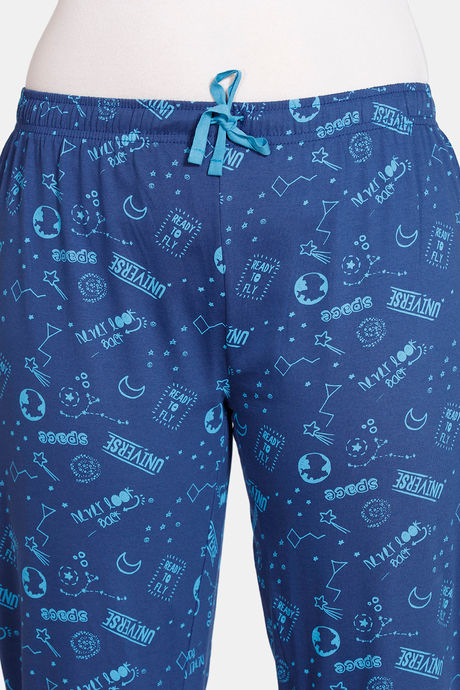 Zivame Galaxy Print Cotton Pyjama - Navy Peony — image 5