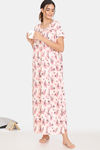 Zivame Woven Full Length Nightdress - Rosewater — thumbnail 4
