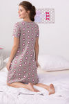 Zivame Cotton Knee Length Nightdress - Brown N Print — thumbnail 4