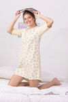 Zivame Crazy Sheep Knit Cotton Short Length Nightdress - Yellow — thumbnail 4
