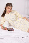 Zivame Crazy Sheep Knit Cotton Short Length Nightdress - Yellow — thumbnail 5