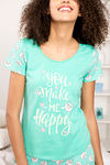 Zivame Crazy Sheep Knit Cotton Pyjama Set - Green — thumbnail 5