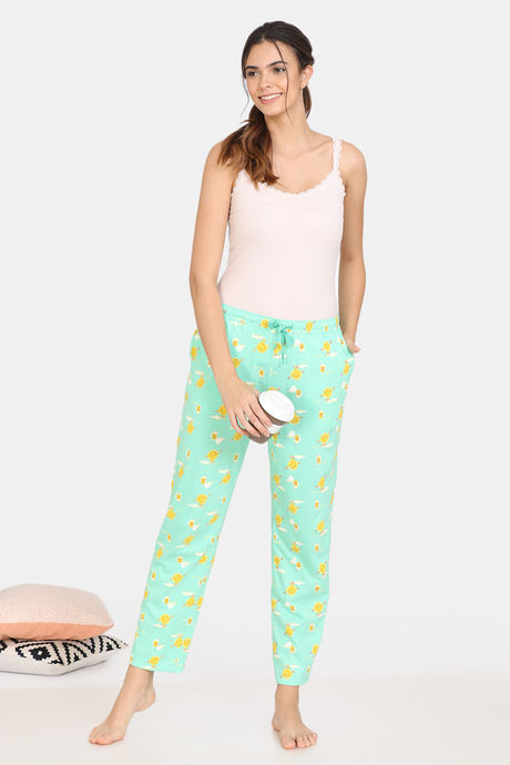 Zivame Happy Flock Knit Cotton Pyjama - Spring Bud — image 4