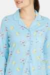 Zivame Happy Flock Cotton Pyjama Set - Crystal Seas — thumbnail 5
