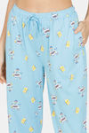 Zivame Happy Flock Cotton Pyjama Set - Crystal Seas — thumbnail 6