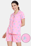 Zivame Happy Flock Cotton Shorts Set — thumbnail 1
