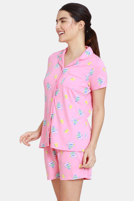 Zivame Happy Flock Cotton Shorts Set — image 2