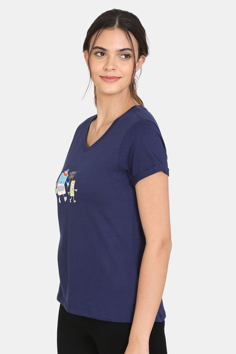 Zivame Happy Flock Cotton Top - Medieval Blue — image 2