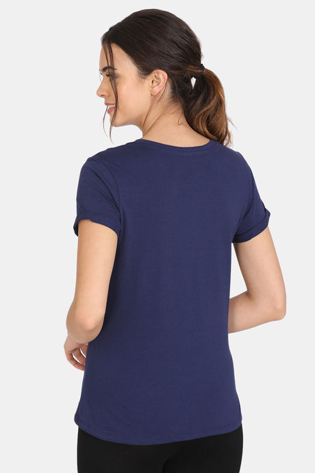 Zivame Happy Flock Cotton Top - Medieval Blue — image 3
