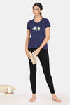Zivame Happy Flock Cotton Top - Medieval Blue — thumbnail 4