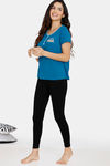 Zivame Lounge Viscose Blend Henley Top - Seaport — thumbnail 4