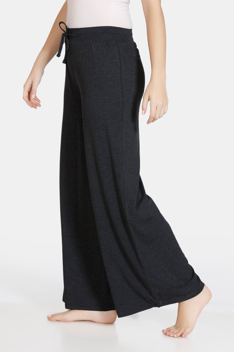 Zivame Lounge Viscose Blend Flared Pants - Anthracite — image 2