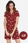 Zivame My Besties Cotton Shorts Set - Sundried Tomato — thumbnail 1