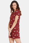 Zivame My Besties Cotton Shorts Set - Sundried Tomato — thumbnail 2