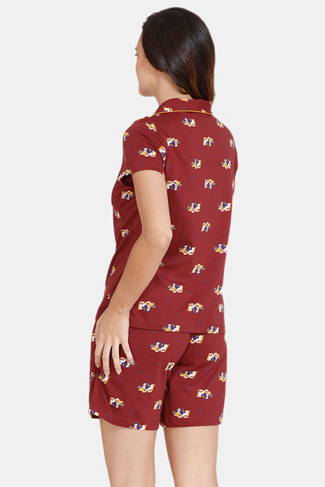 Zivame My Besties Cotton Shorts Set - Sundried Tomato — image 3