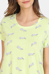 Zivame My Besties Cotton Knee Length Nightdress-Shadow Lime — thumbnail 5