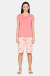 Zivame My Besties Knit Cotton Shorts Set - Rose Quartz — thumbnail 2