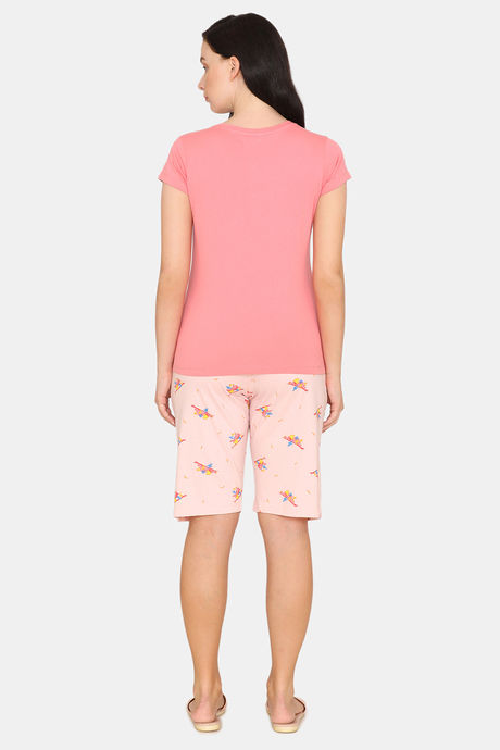 Zivame My Besties Knit Cotton Shorts Set - Rose Quartz — image 4
