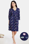 Zivame Her World Cotton Robe - Medieval Blue — thumbnail 1