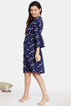 Zivame Her World Cotton Robe - Medieval Blue — thumbnail 2
