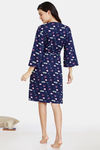 Zivame Her World Cotton Robe - Medieval Blue — thumbnail 3