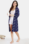 Zivame Her World Cotton Robe - Medieval Blue — thumbnail 4