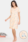Zivame Her World Cotton Knee Length Nightdress - Bellini — thumbnail 1