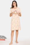 Zivame Her World Cotton Knee Length Nightdress - Bellini — thumbnail 4