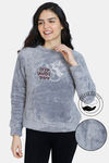 Zivame Fluffy Fur Knit Poly Sweatshirt - Tradewind — thumbnail 1