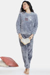 Zivame Fluffy Fur Knit Poly Sweatshirt - Tradewind — thumbnail 4