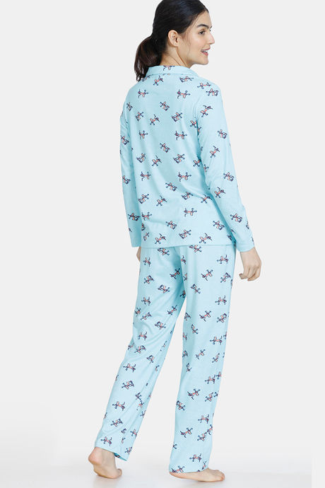 Zivame Reindeer Knit Cotton Pyjama Set - Plume — image 3