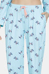 Zivame Reindeer Knit Cotton Pyjama Set - Plume — thumbnail 6