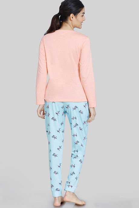 Zivame Reindeer Knit Cotton Pyjama Set -  Plume — image 3