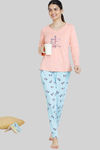 Zivame Reindeer Knit Cotton Pyjama Set -  Plume — thumbnail 4